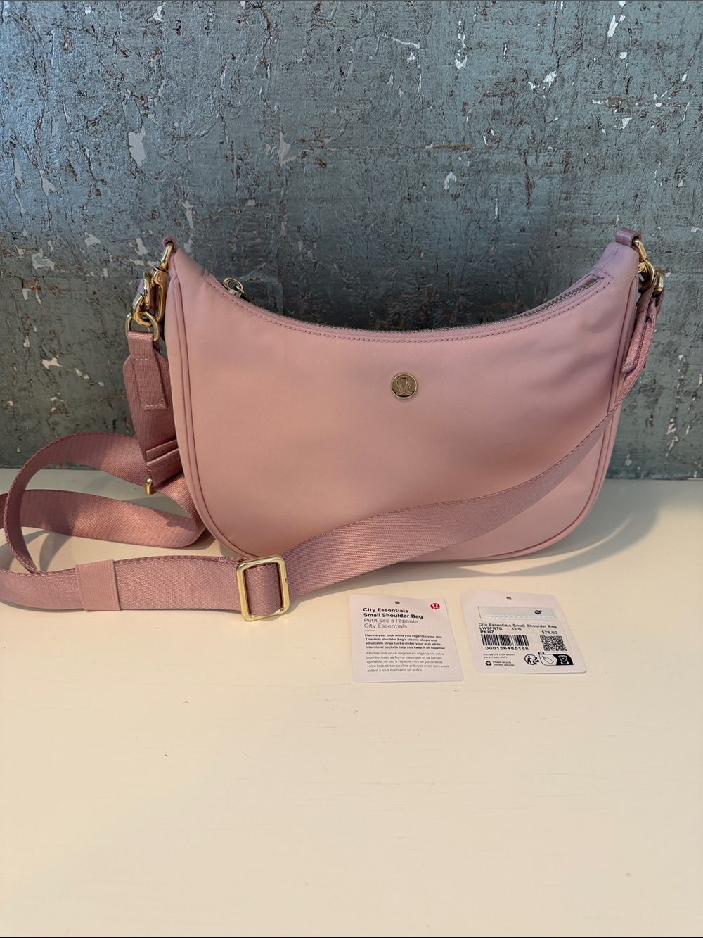 Lululemon City Essentials Small Shoulder Crossbody Bag Light Pink